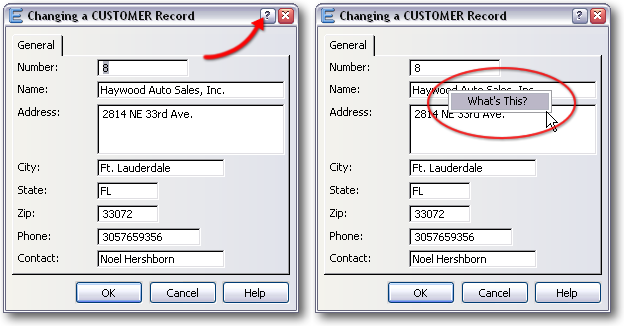 changing customer record screenshot